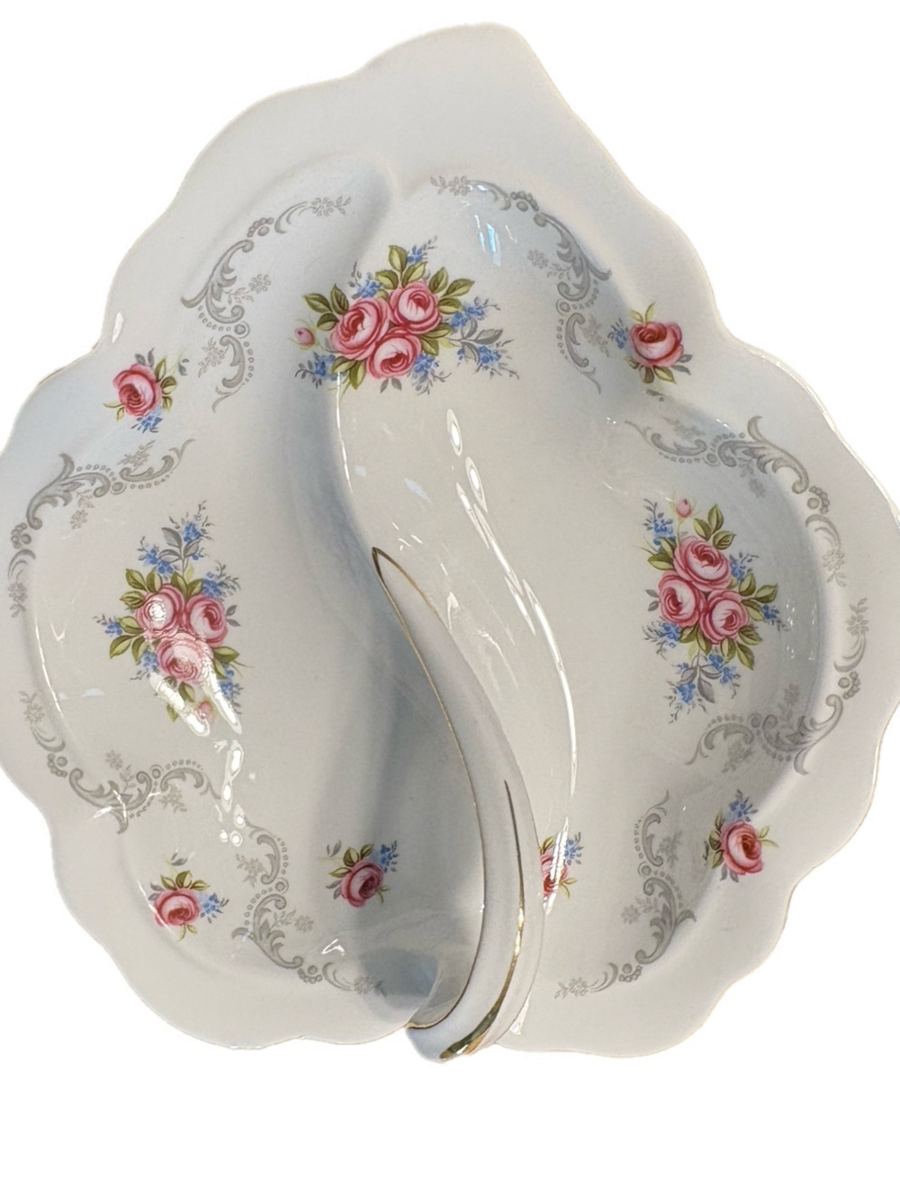 Vintage Royal Albert Tranquility Leaf Shape Dish England Bone China